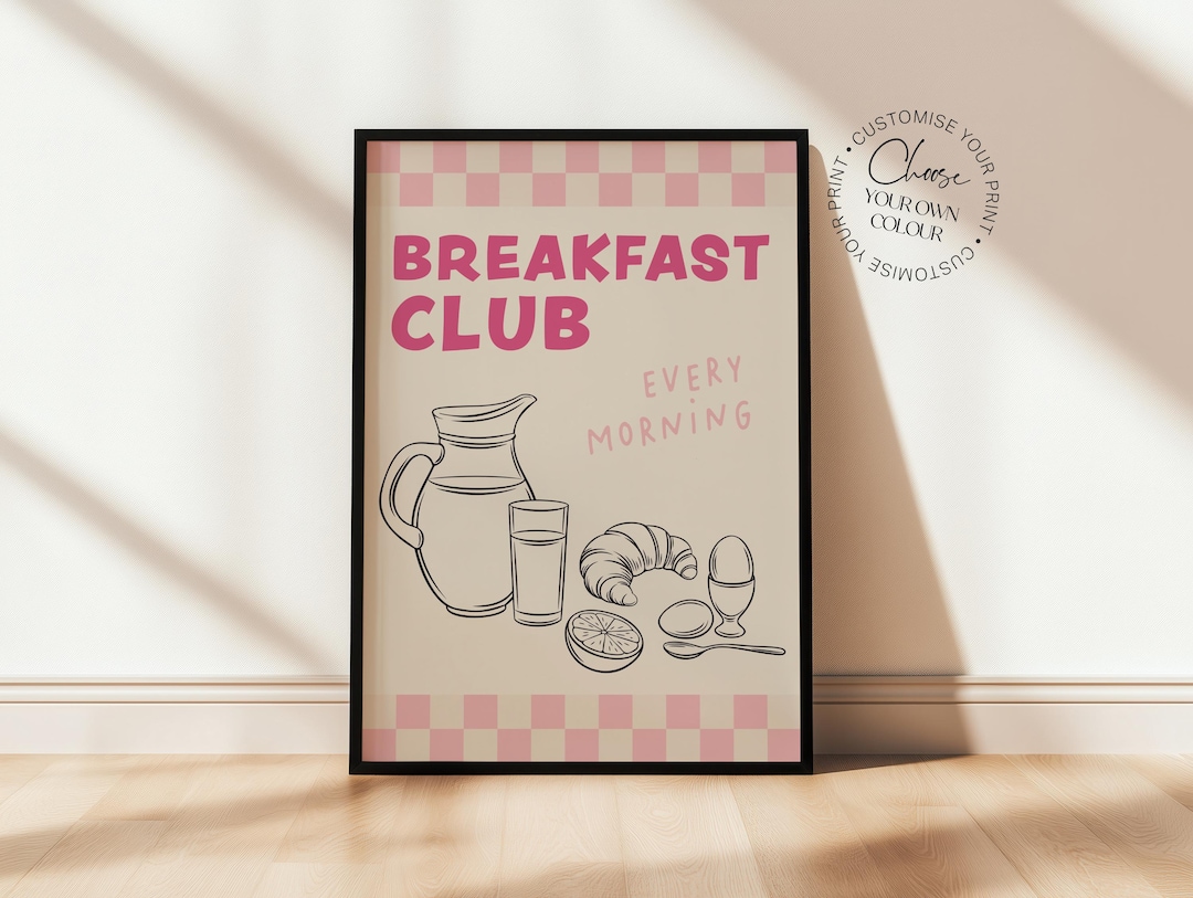 Breakfast Print Breakfast Club Kitchen Print, Trendy Wall Art, Dining Room Wall Decor ...