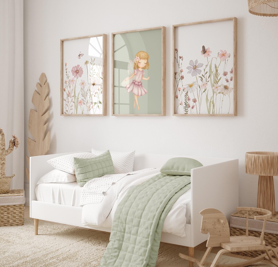 Wildflower Fairy Nursery Prints, Botanical Nursery, Set of 3 Prints ...