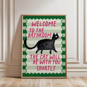 green bathroom print