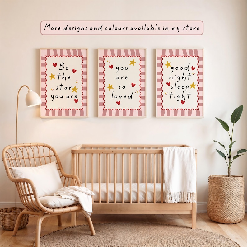 A picture showing more designs in my shop of girls bedroom wall art prints for nursery