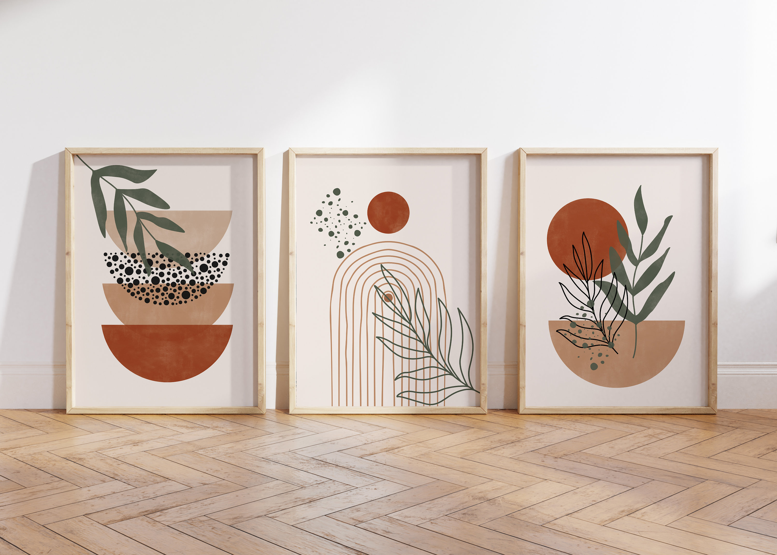 Boho Abstract Wall Art Prints Boho Wall Decor Set of 3 - Etsy UK