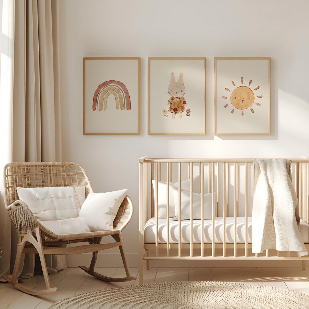 Boho Nursery Prints, Boho Nursery Wall Art, Boho Girls Nursery, Boho ...