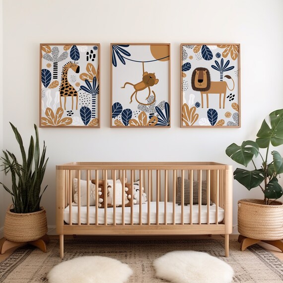 Blue nursery store prints
