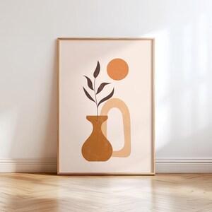 boho kitchen print in orange and cream