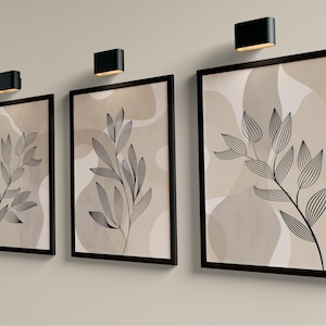 Beige botanical abstract wall prints