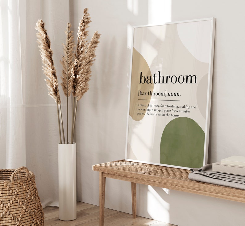 Olive Green Bathroom Wall Prints Bathroom Decor Bathroom Etsy