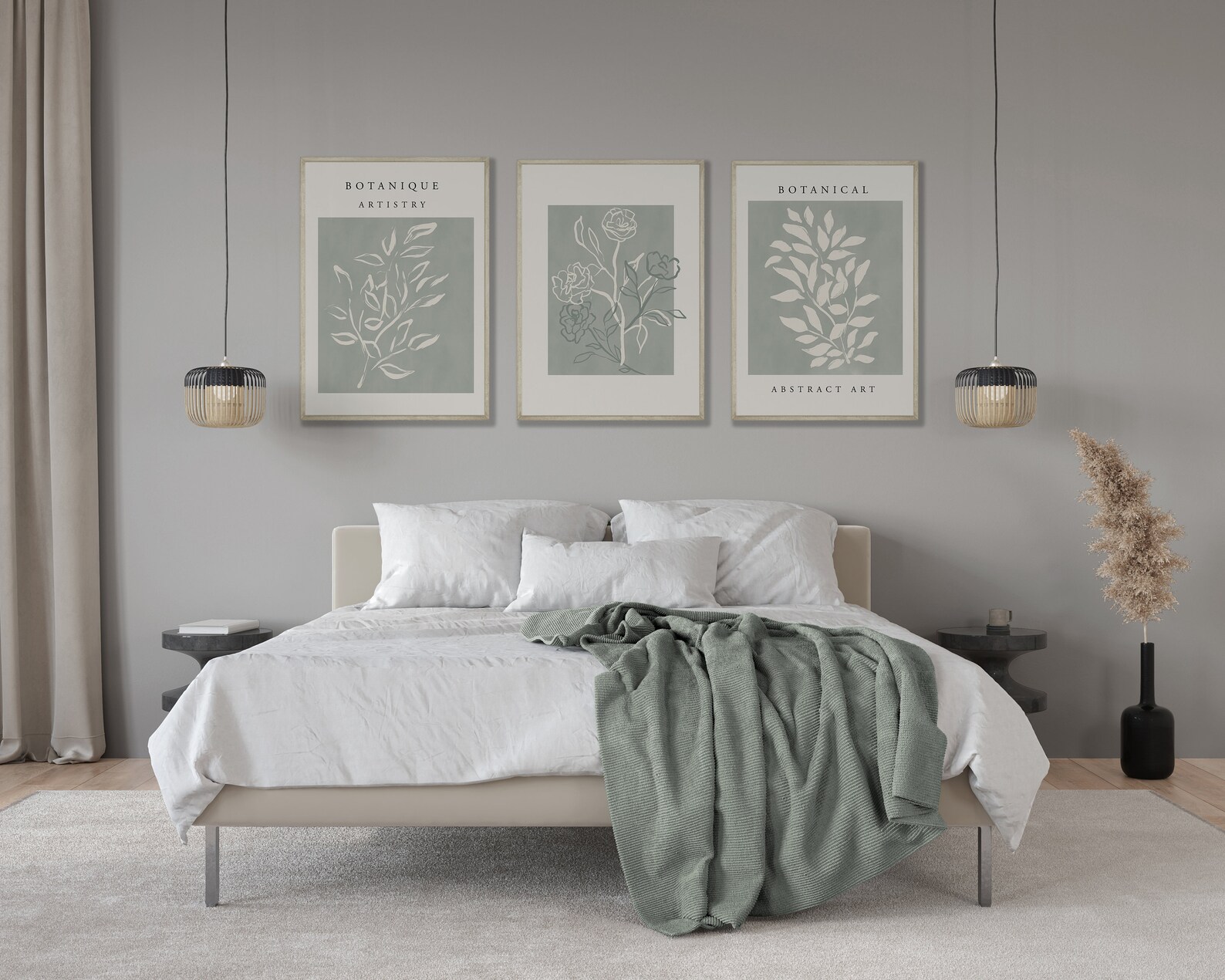 Set of 3 Wall Prints Green Wall Art Sage Green Wall Prints Etsy