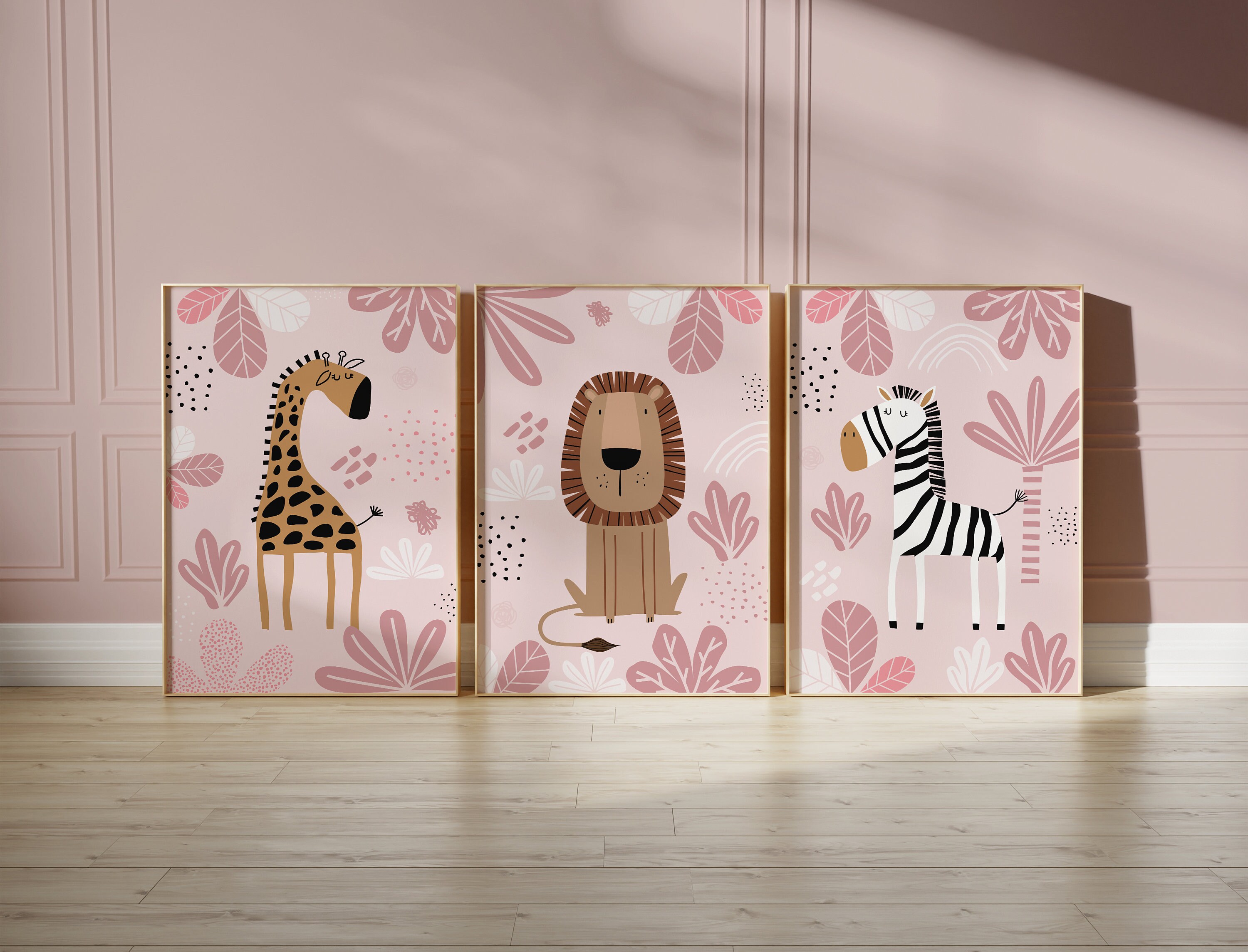 Nursery Wall Prints, Pink Nursery Prints, Baby Girl Nursery Prints ...