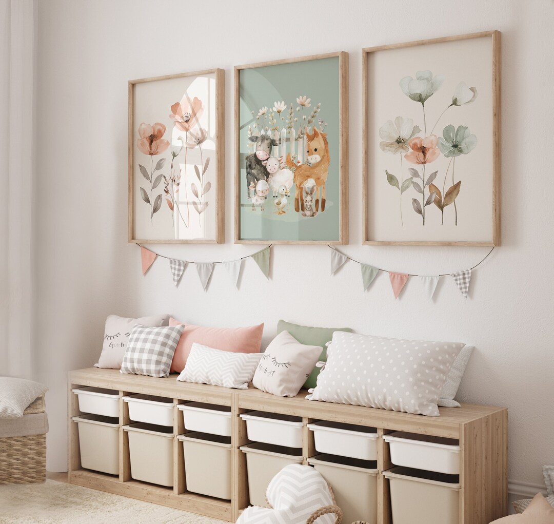 Sage Green Nursery Prints, Nursery Decor, Nursery Wall Art, Nursery ...