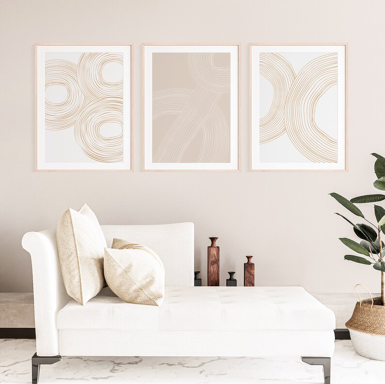 Neutral Wall Prints Lounge Wall Prints Beige Wall Prints Etsy UK