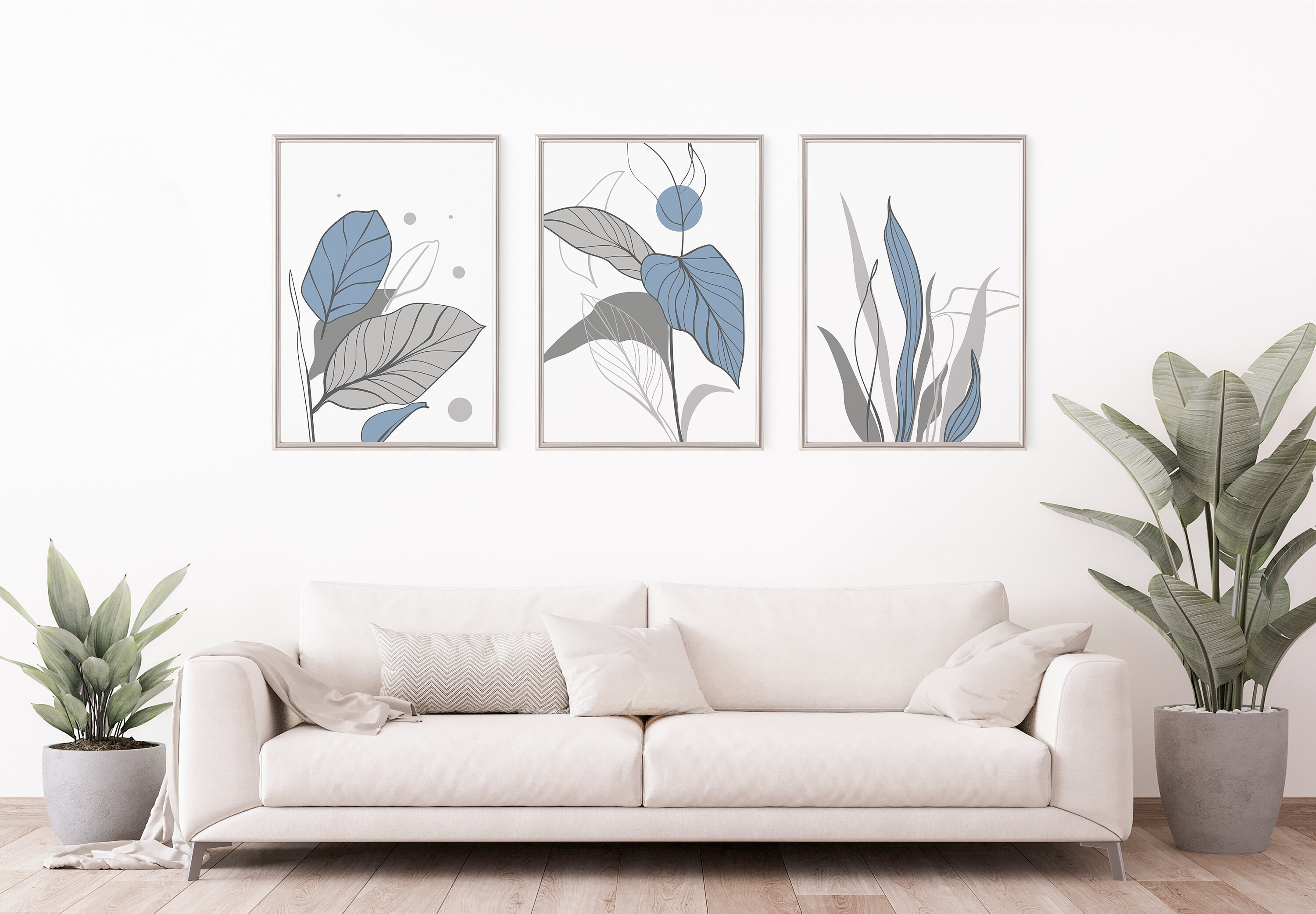 Light Blue Wall Art Prints Blue Wall Decor Blue and Grey Etsy UK