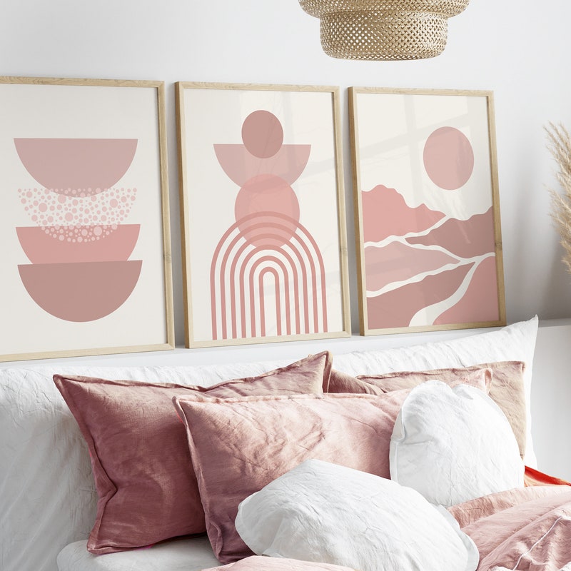 Pink Boho Wall Art - Etsy