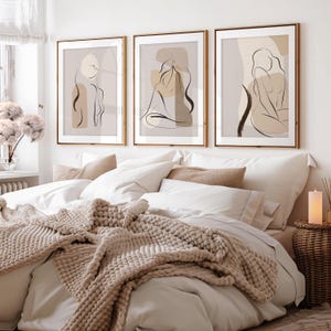 neutral bedroom prints