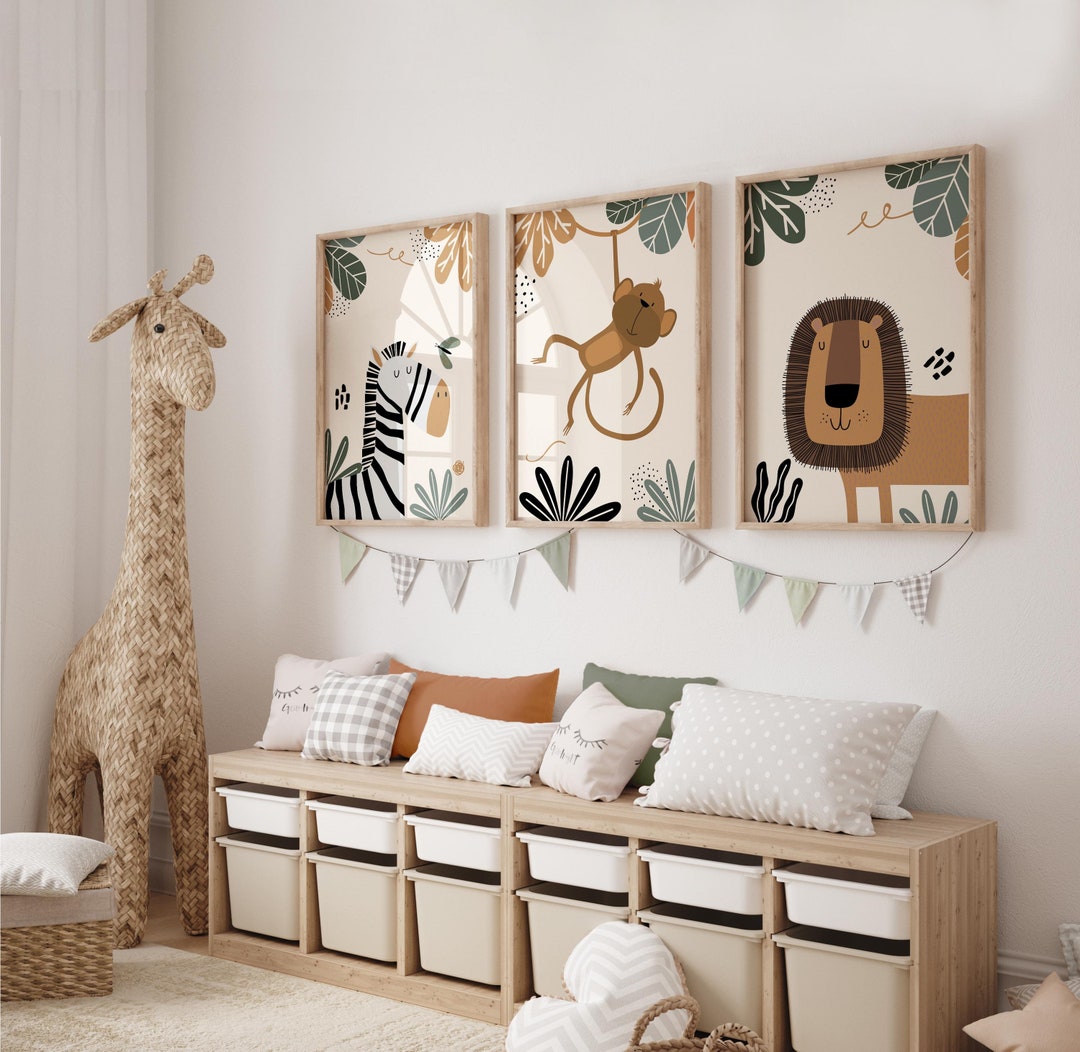 Nursery Decor, Safari Nursery, Wall Prints, Nursery Prints, Green ...