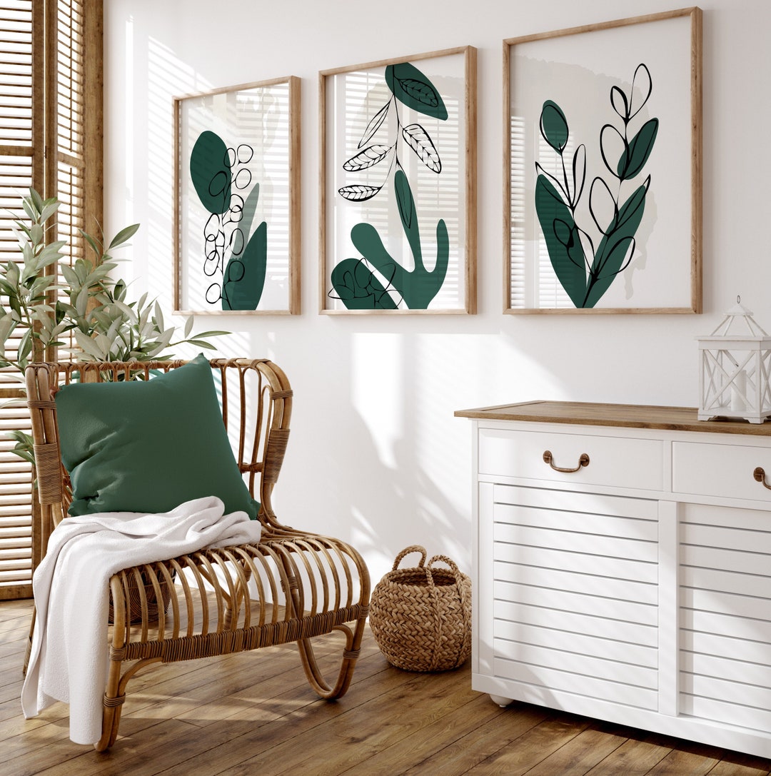Green Wall Prints, Green Wall Art, Green Wall Decor, Green & Beige Prints, Botanical Wall Prints ...