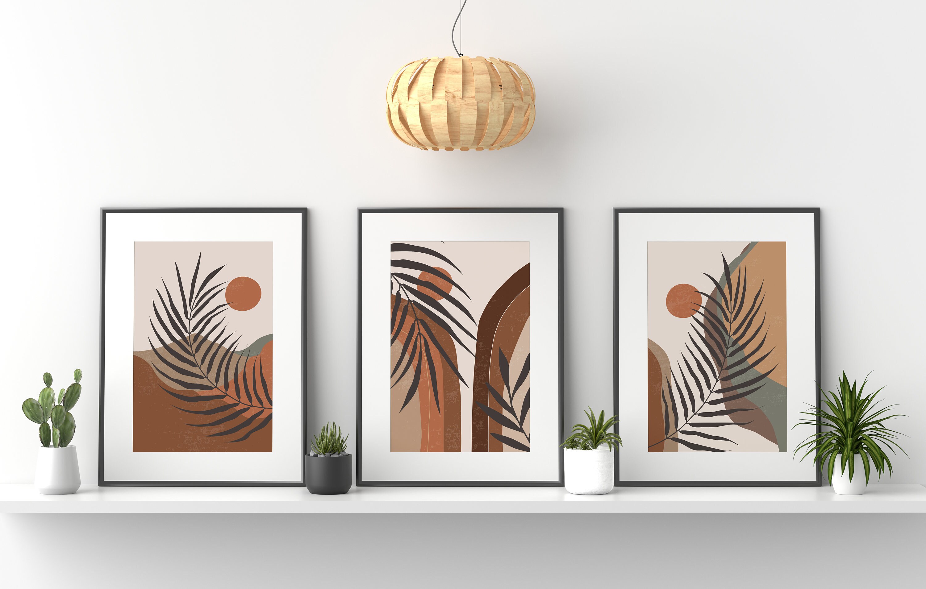 Boho Abstract Wall Art Prints Boho Wall Decor Set of 3 | Etsy UK