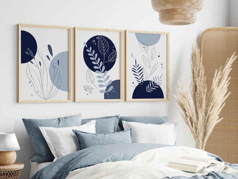 Blue Wall Art Prints Blue Wall Art Navy Wall Art Blue and Etsy UK