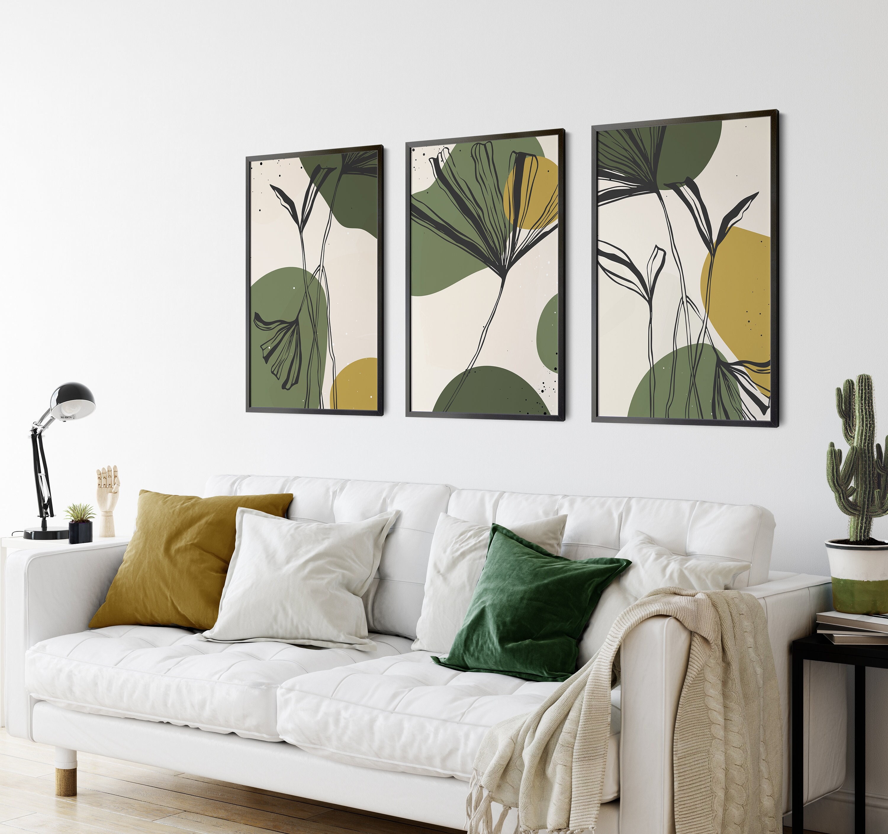 Set of 3 Green Wall Art Prints Botanical Wall Prints Green & - Etsy
