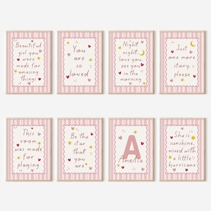 Cute nursery wall art in pink
