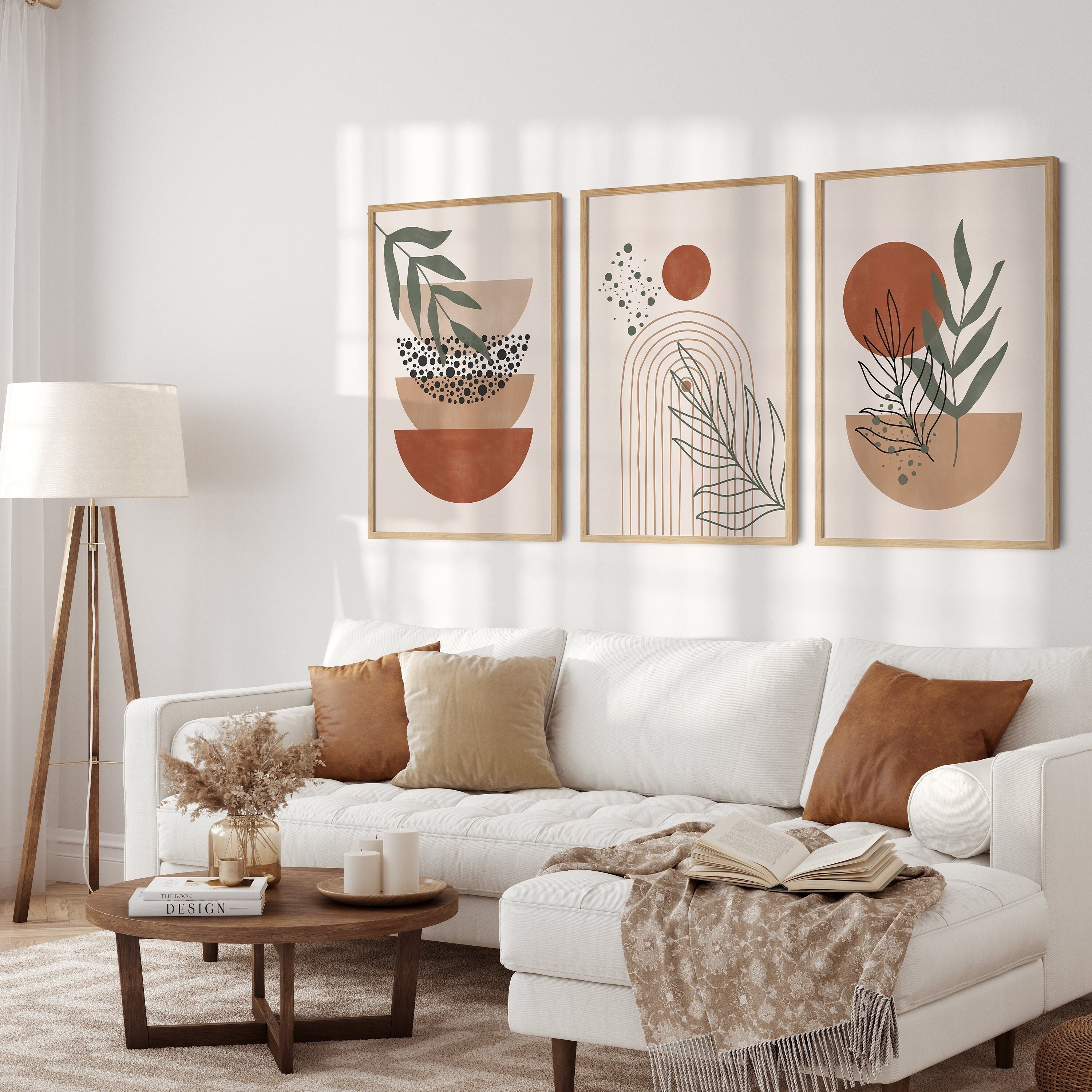 Boho Abstract Wall Art Prints Boho Wall Decor Set of 3 - Etsy UK