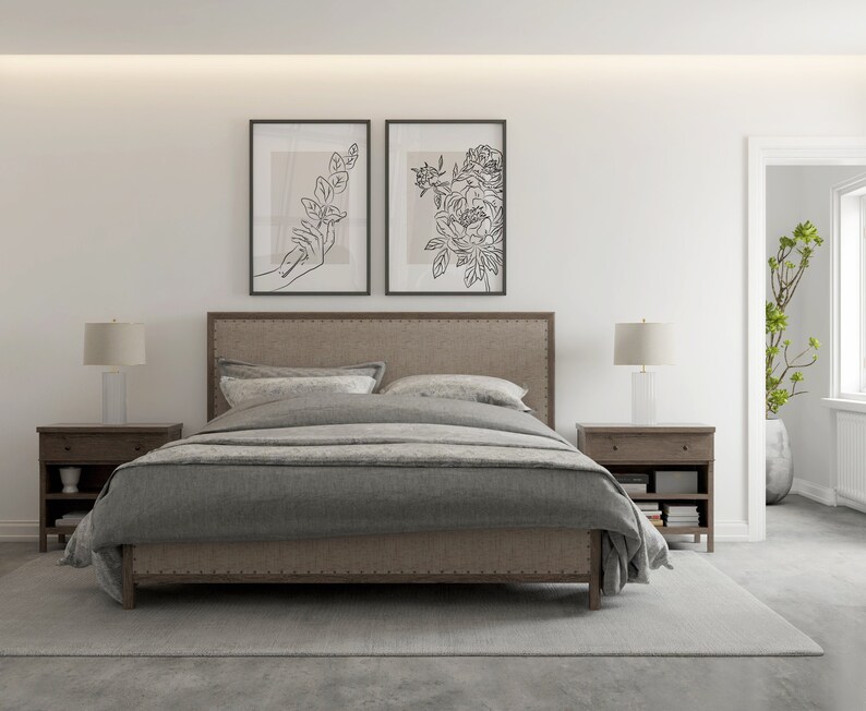 Beige Bedroom Wall Prints Set of 2 Bedroom Prints Beige Etsy