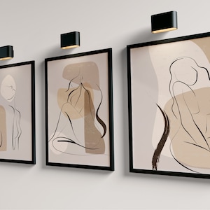 beige abstract art for bedroom