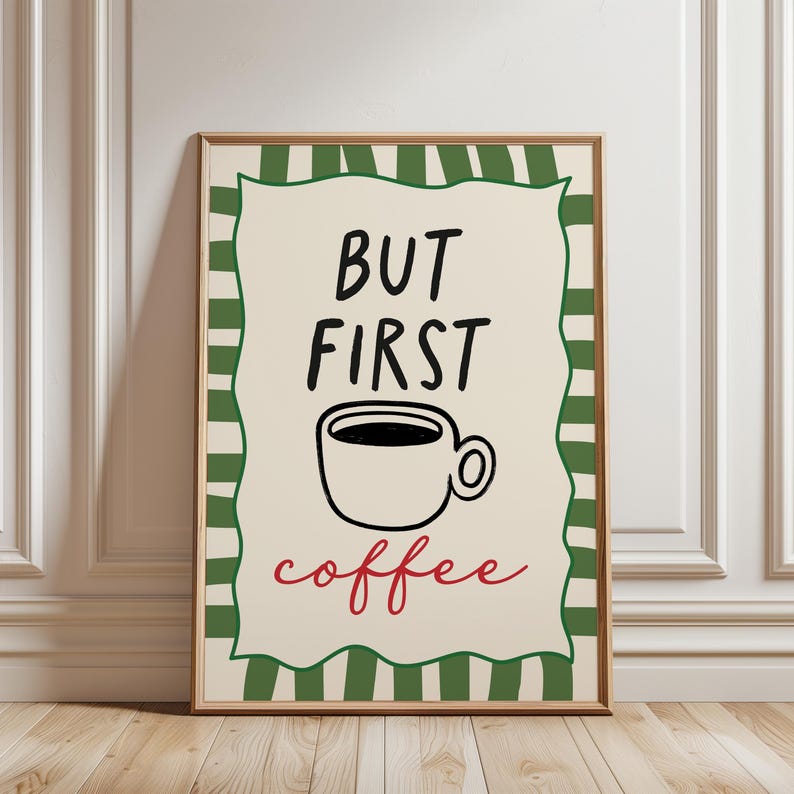Olive green kitchen wall art