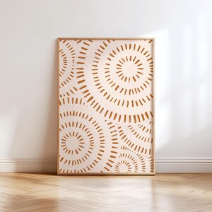 abstract art in orange and beige