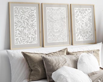 Set of 3 Wall Prints, Neutral Leaf Wall Prints, Botanical Wall Prints, Neutral Wall Art, Beige Wall Prints, Neutral Wall Decor, Abstract Art