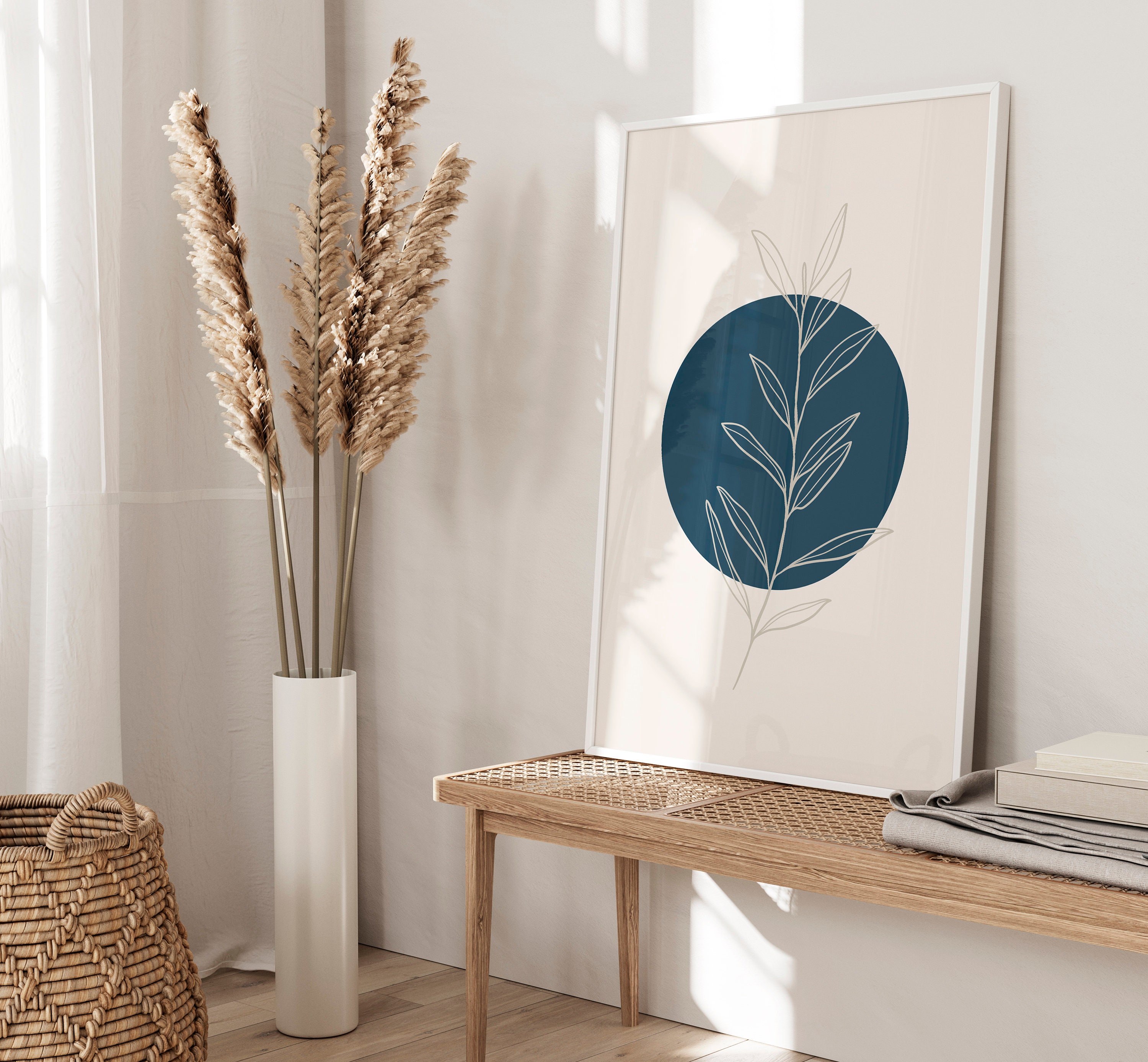 Boho Wall Art Teal Wall Art Teal Blue Wall Decor Blue Etsy