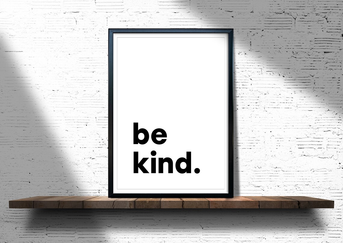 Be Kind Inspirational Print Kids Playroom Poster Digital | Etsy