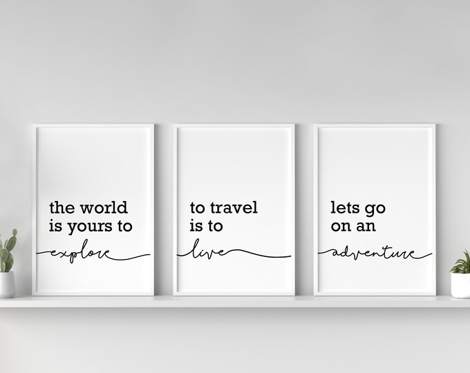 Printable Art, Travel Wall Art Prints, Minimalist Wall Print, Set of Travel Prints, Prints at ...