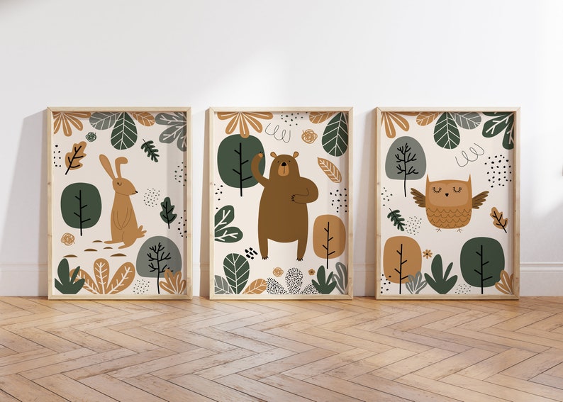 Woodland Nursery Prints Woodland Nursery Decor Nursery Wall - Etsy