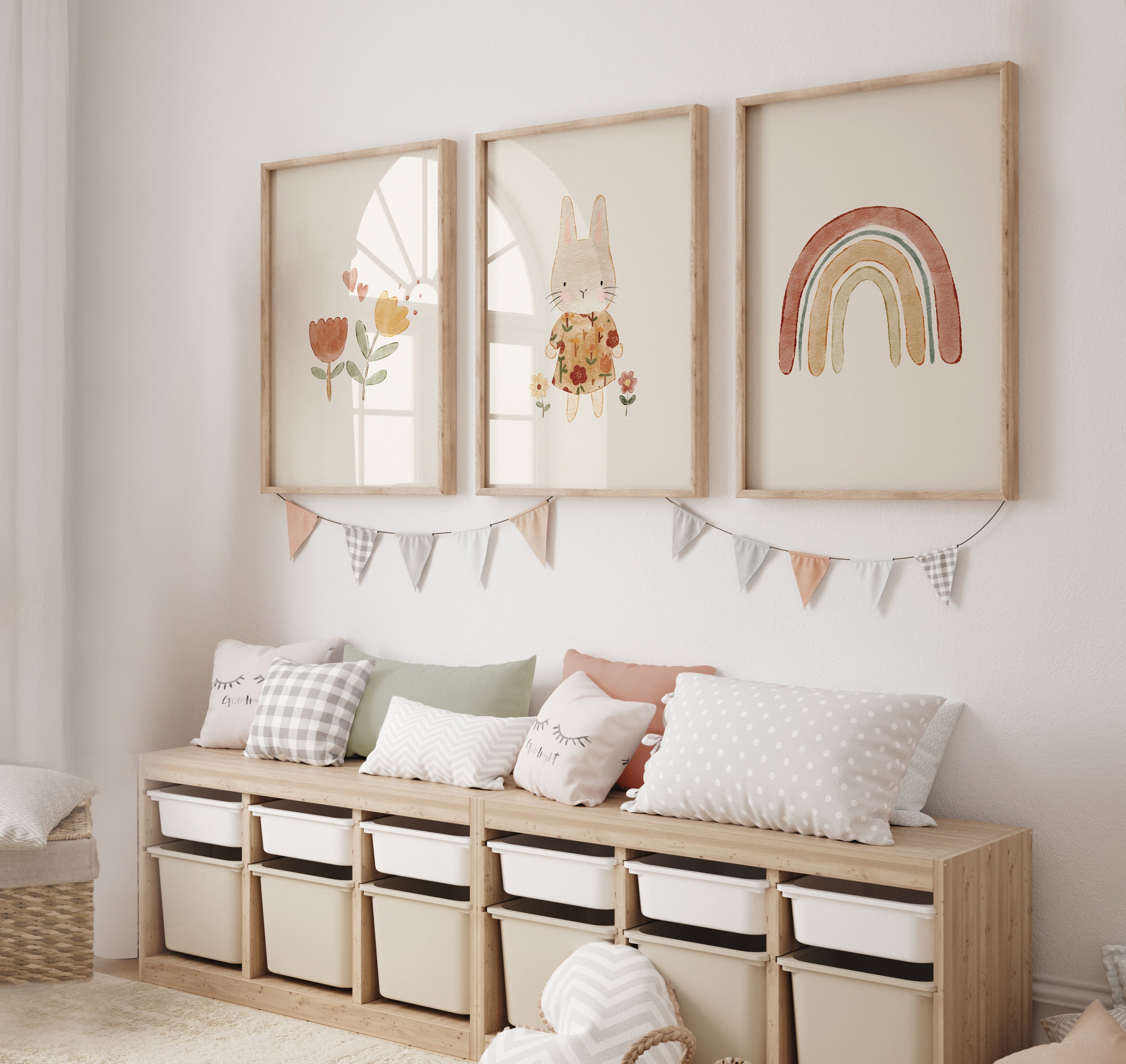 Boho Nursery Prints, Boho Nursery Wall Art, Boho Girls Nursery, Boho ...