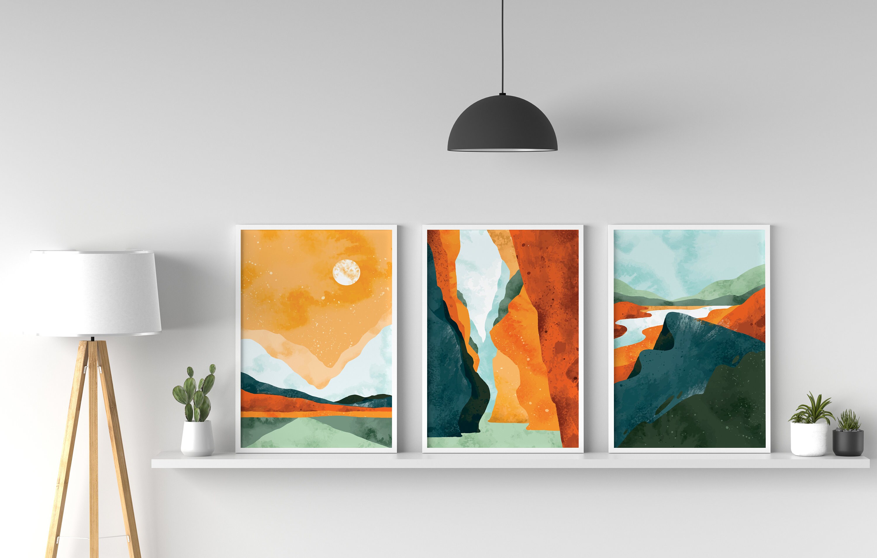 Printable Boho Wall Art Nordic Wall Decor Set of 3 Posters Etsy