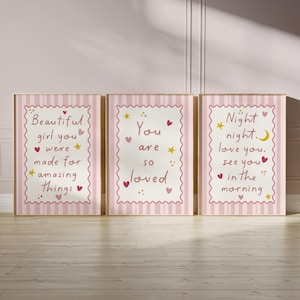 Girls cute nursery wall pictures