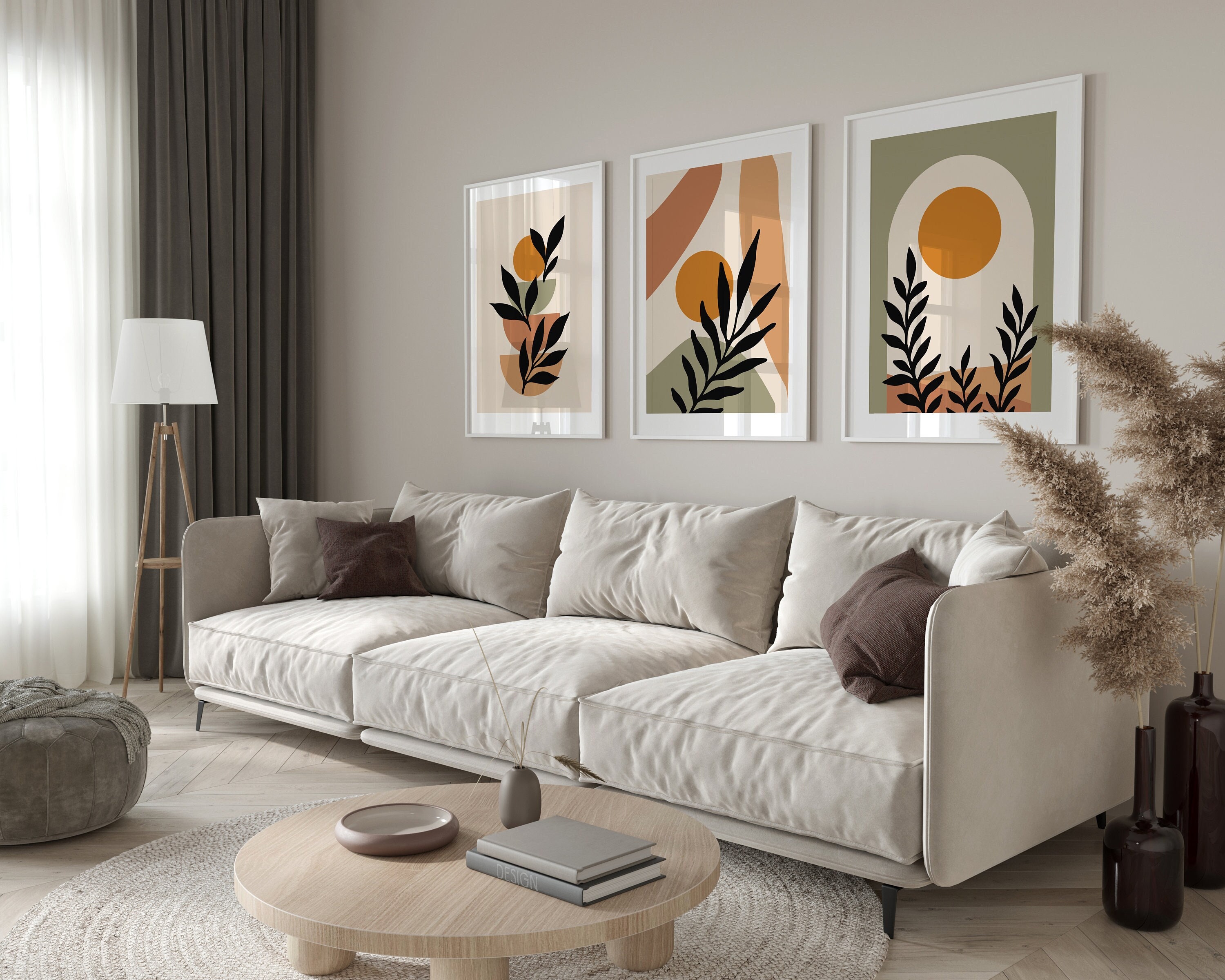 Boho Abstract Wall Art Prints, Boho Wall Decor, Set of 3 Wall Prints ...