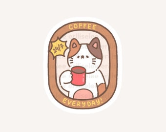 Coffee Everyday 24/7 Vinyl Die-Cut Sticker - Waterproof/Weatherproof