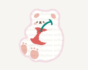 Cherry Baby ft. Marshmallow the Polar Bear Waterproof Die-Cut Sticker