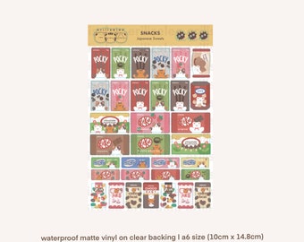 Japanese Sweet Snacks Vinyl Sticker Sheet - Waterproof/Weatherproof