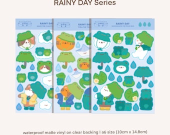 Rainy Day B-Grade Vinyl Sticker Sheet - Waterproof/Weatherproof