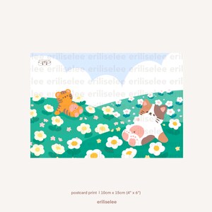 Cartão postal relaxante de campo de ovo de flor IMPRESSÃO 350gsm