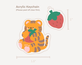 Strawberry Baby Tora the Tiger Acrylic Keychain