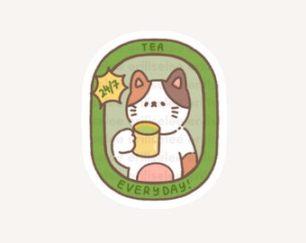 Tea Everyday 24/7 Die-Cut Sticker - Waterproof/Weatherproof