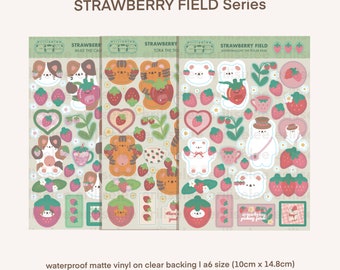 Strawberry Field Vinyl Sticker Sheet - Waterproof/Weatherproof