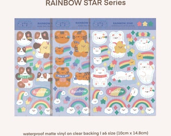 Rainbow Cloud Vinyl Sticker Sheet - Waterproof/Weatherproof