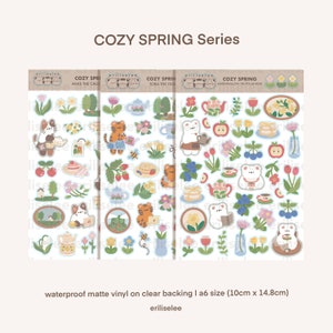 Cozy Spring Vinyl-Aufkleber-Bogen - wasserfest/wetterfest