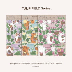 Tulip Field Vinyl Sticker Sheet - Waterproof/Weatherproof