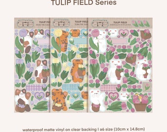 Tulip Field Vinyl Sticker Sheet - Waterproof/Weatherproof