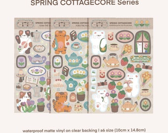 Spring Cottagecore Vinyl Sticker Sheet - Waterproof/Weatherproof